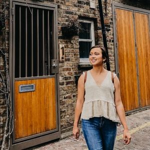 Zara TRF Yellow Fringe Woven Tweed Top